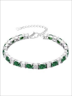 Sterling Silver Birthstone Tennis Bracelet Anniversary Gift